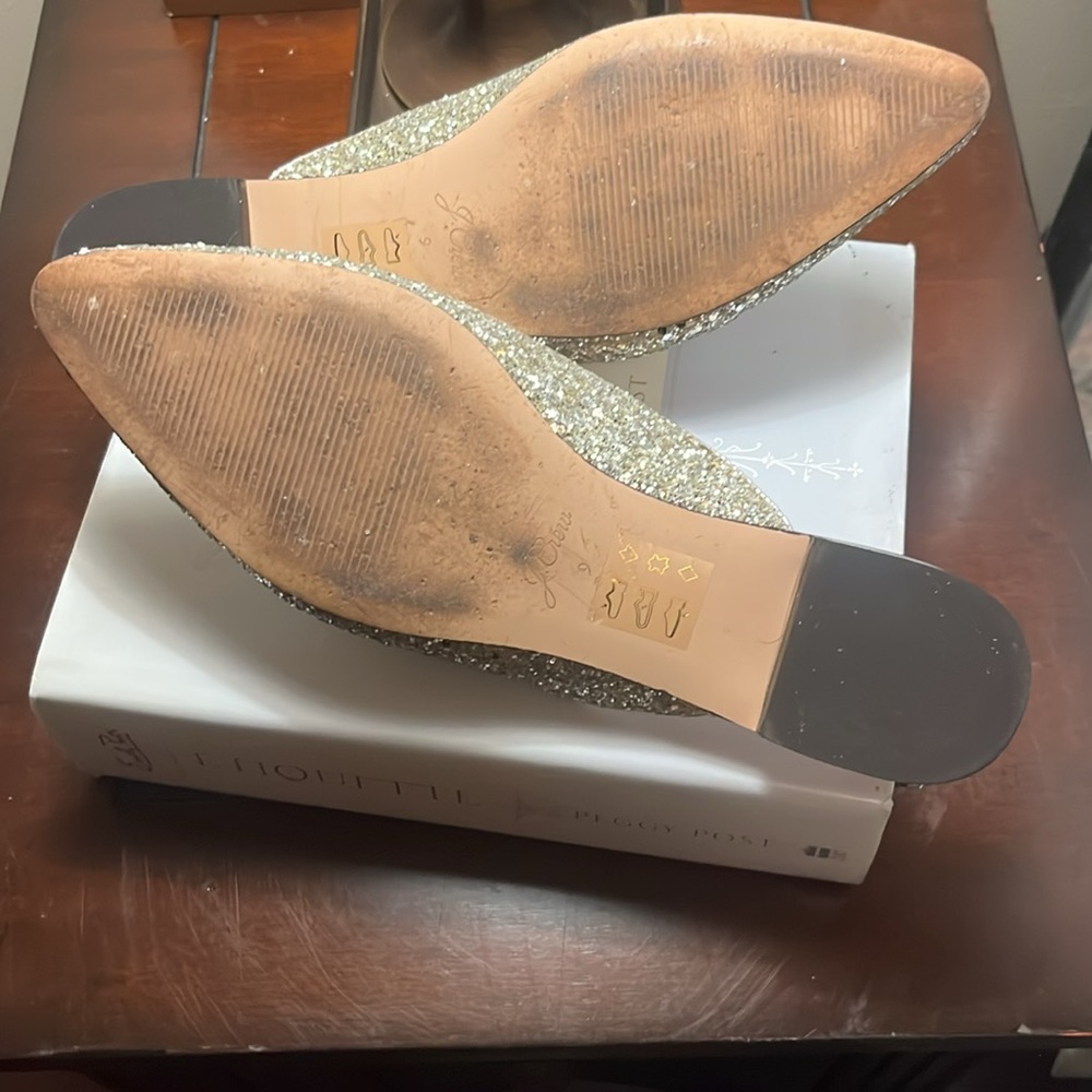 J.Crew Silver Glitter Pointed Mules - Picture 9 of 9